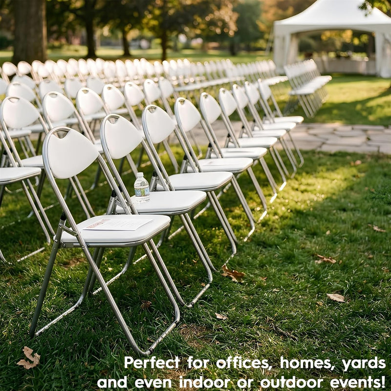 Padded Folding Chair Metal Frame Seat with Cushioned