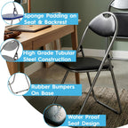 Padded Folding Chair Metal Frame Seat with Cushioned
