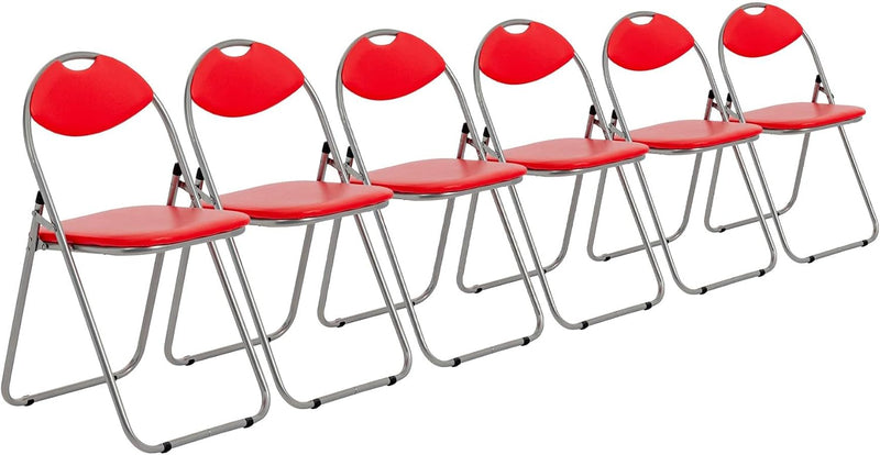 Padded Folding Chair Metal Frame Seat with Cushioned (6 Pack)