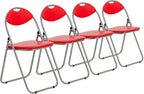 Padded Folding Chair Metal Frame Seat with Cushioned (6 Pack)