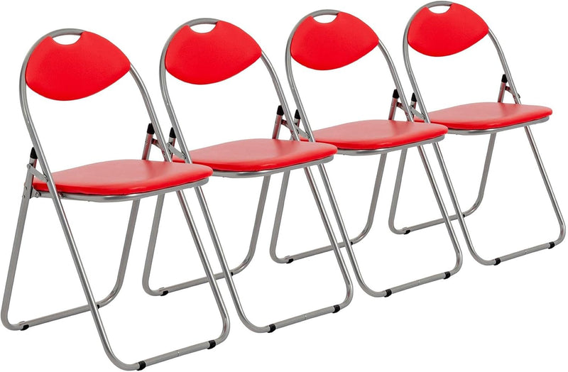 Padded Folding Chair Metal Frame Seat with Cushioned (6 Pack)