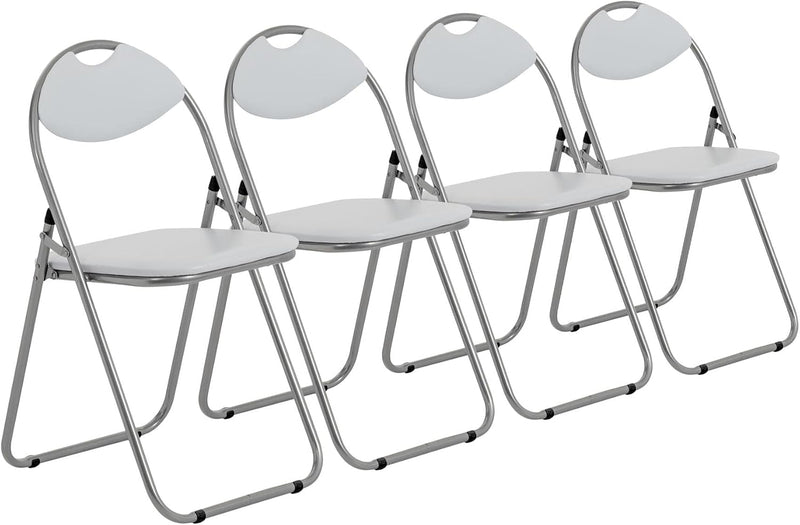 Padded Folding Chair Metal Frame Seat with Cushioned (6 Pack)