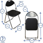 Padded Folding Chair Metal Frame Seat with Cushioned