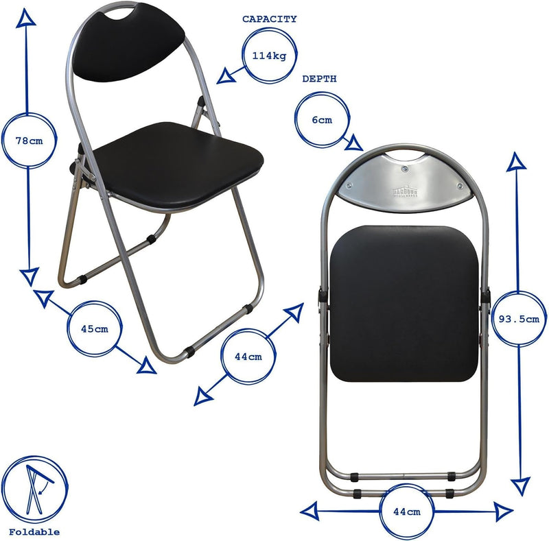 Padded Folding Chair Metal Frame Seat with Cushioned