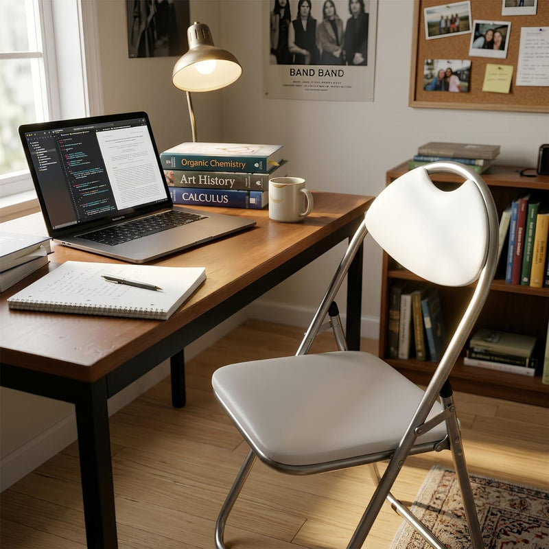 Padded Folding Chair Metal Frame Seat with Cushioned