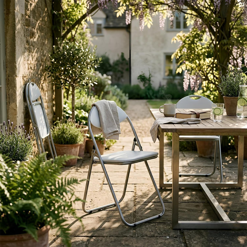 Padded Folding Chair Metal Frame Seat with Cushioned