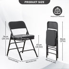 Padded Folding Chair with Thick Cushion (1 Pack)