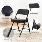 Padded Folding Chair with Thick Cushion (1 Pack)