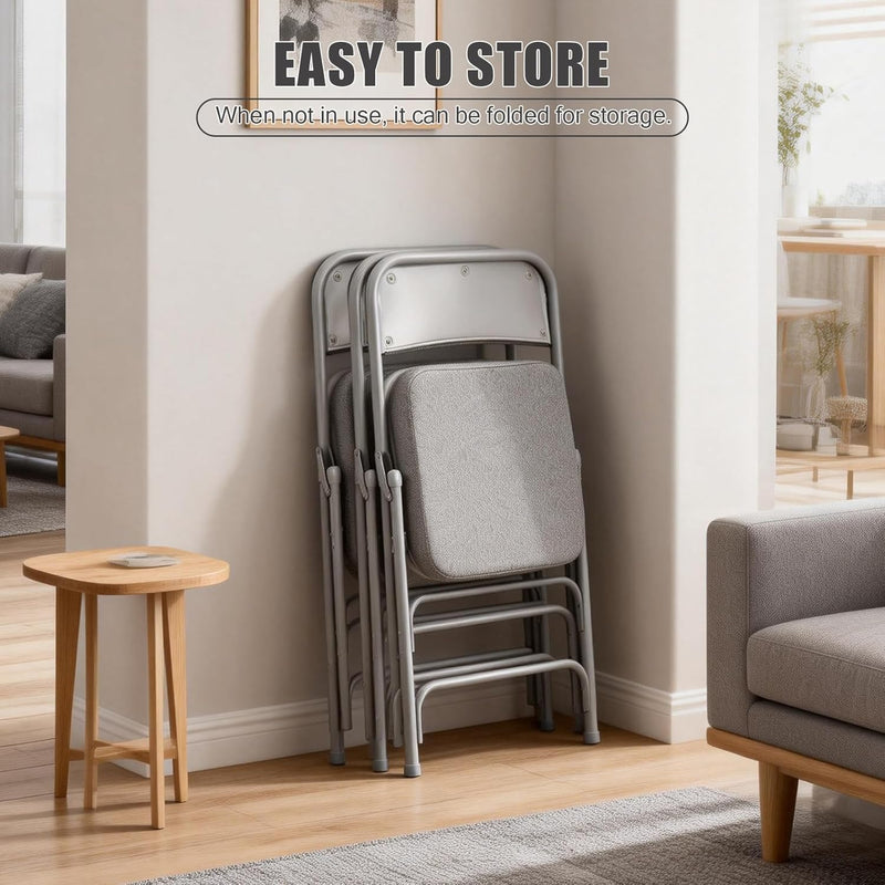 Padded Folding Chair with Thick Cushion (1 Pack)