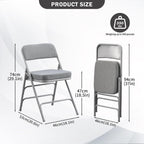 Padded Folding Chair with Thick Cushion (1 Pack)