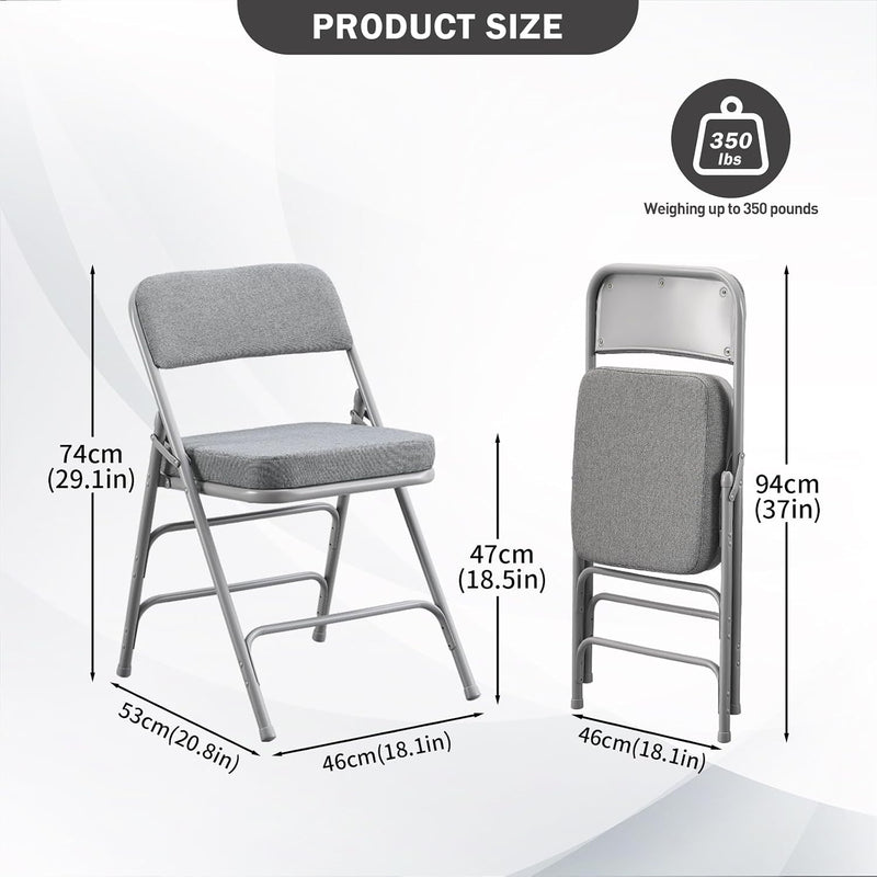 Padded Folding Chair with Thick Cushion (1 Pack)