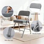 Padded Folding Chair with Thick Cushion (1 Pack)