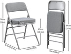 Padded Folding Chair with Thick Cushion (1 Pack)