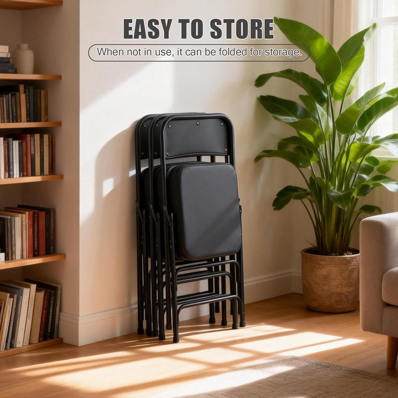 Padded Folding Chair with Thick Cushion (1 Pack)