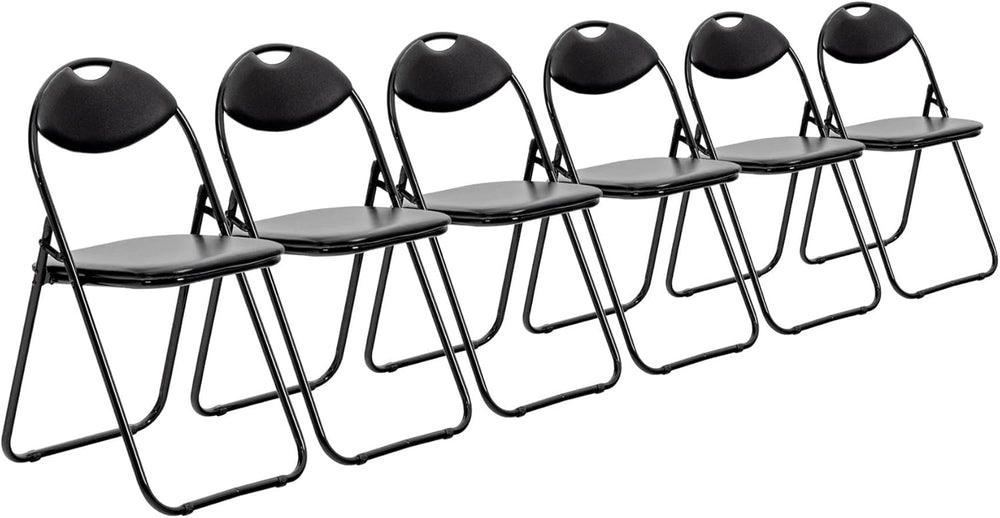 Padded Folding Chairs Pack of 6 Portable