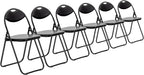Padded Folding Chairs Pack of 6 Portable