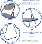Padded Folding Chairs Pack of 6 Portable