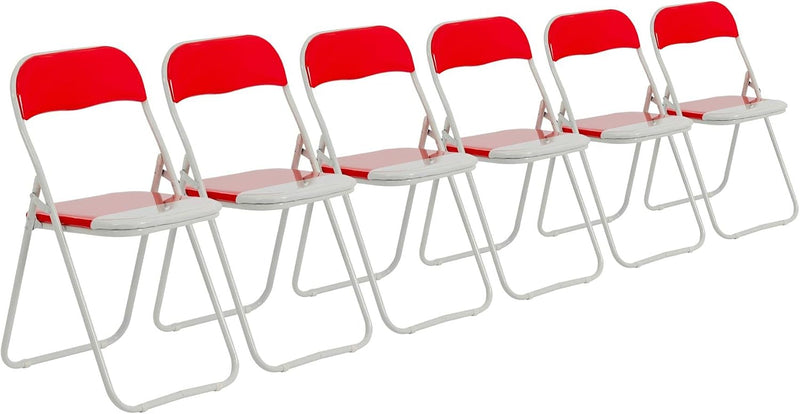 Padded Folding Chairs Solid Pack of 6