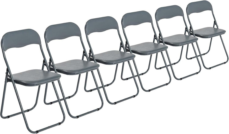 Padded Folding Chairs Solid Pack of 6