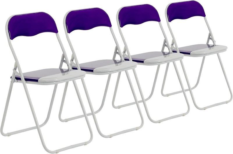 Padded Folding Chairs Solid Pack of 6