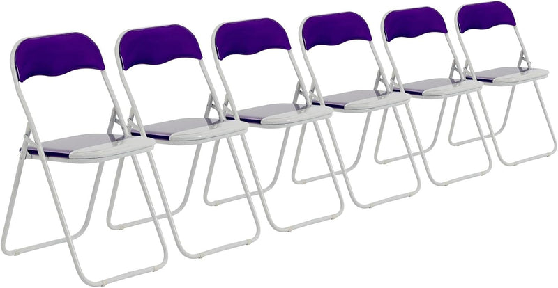Padded Folding Chairs Solid Pack of 6