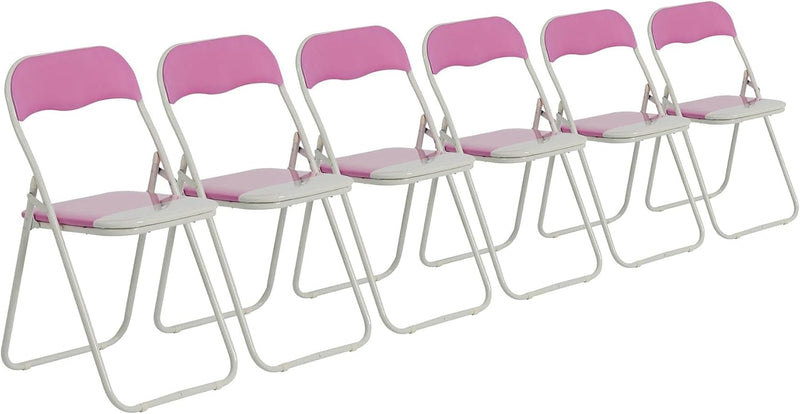 Padded Folding Chairs Solid Pack of 6