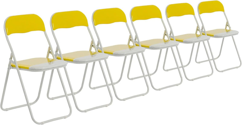 Padded Folding Chairs Solid Pack of 6