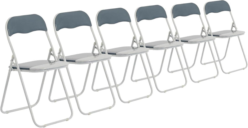 Padded Folding Chairs Solid Pack of 6