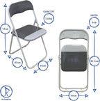 Padded Folding Chairs Solid Pack of 6