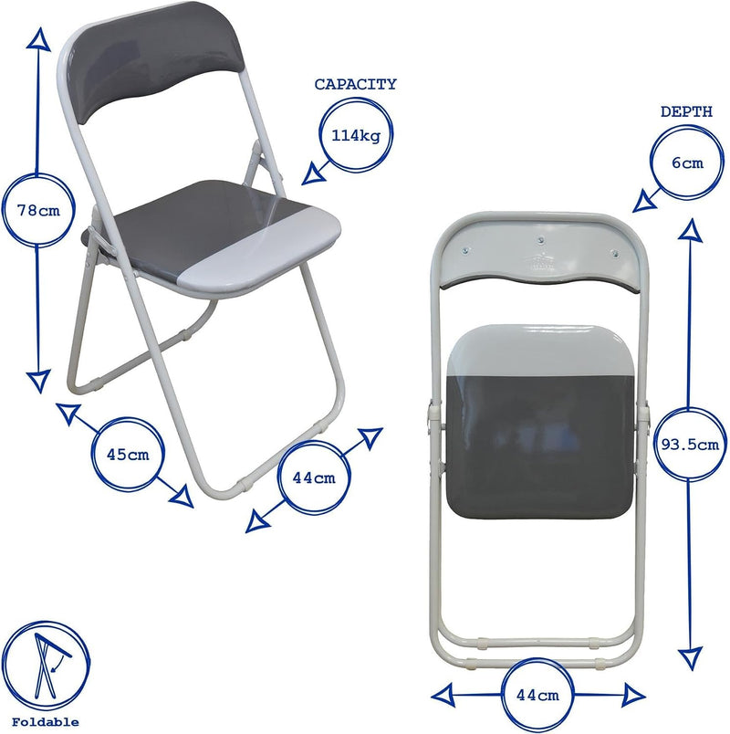 Padded Folding Chairs Solid Pack of 6