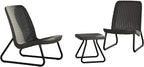 Patio Set Low-Level Two-Seater with Table Stylish Rattan