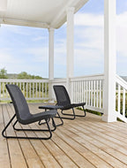 Patio Set Low-Level Two-Seater with Table Stylish Rattan