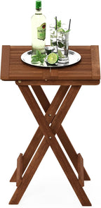 Patio Table Folding Outdoor Side Coffee in Teak