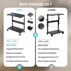PC Stand Adjustable Computer Tower Cpu Holder Cart