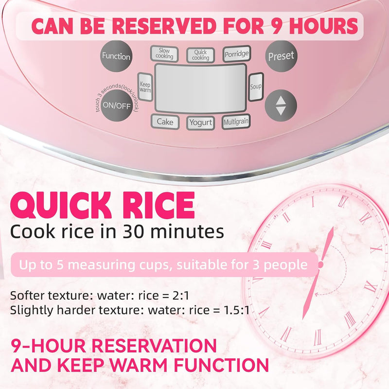Peach Heart Shape Rice Cooker