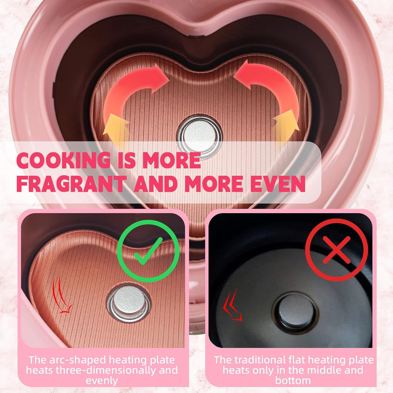 Peach Heart Shape Rice Cooker