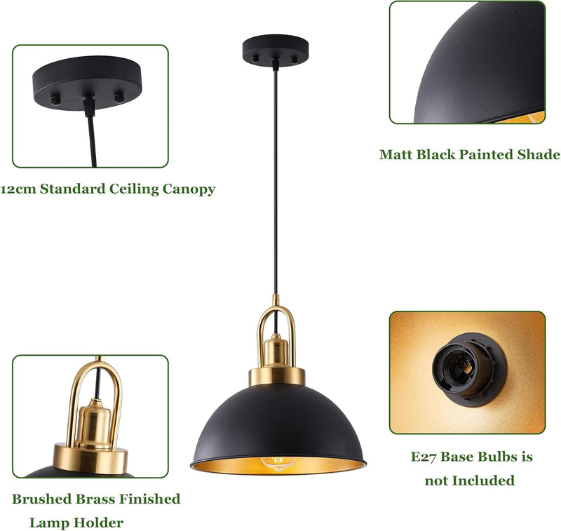 Pendant Ceiling Lights with Finish Kitchen Island Metal (2 Pack)