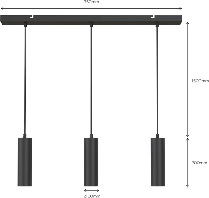 Pendant Light 3-Light Holder Aluminium Adjustable
