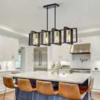 Pendant Light 4 Metal Industrial Vintage Wooden