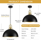 Pendant Light Fitting E27 Kitchen Island Lights ø40CM (2 Pack)