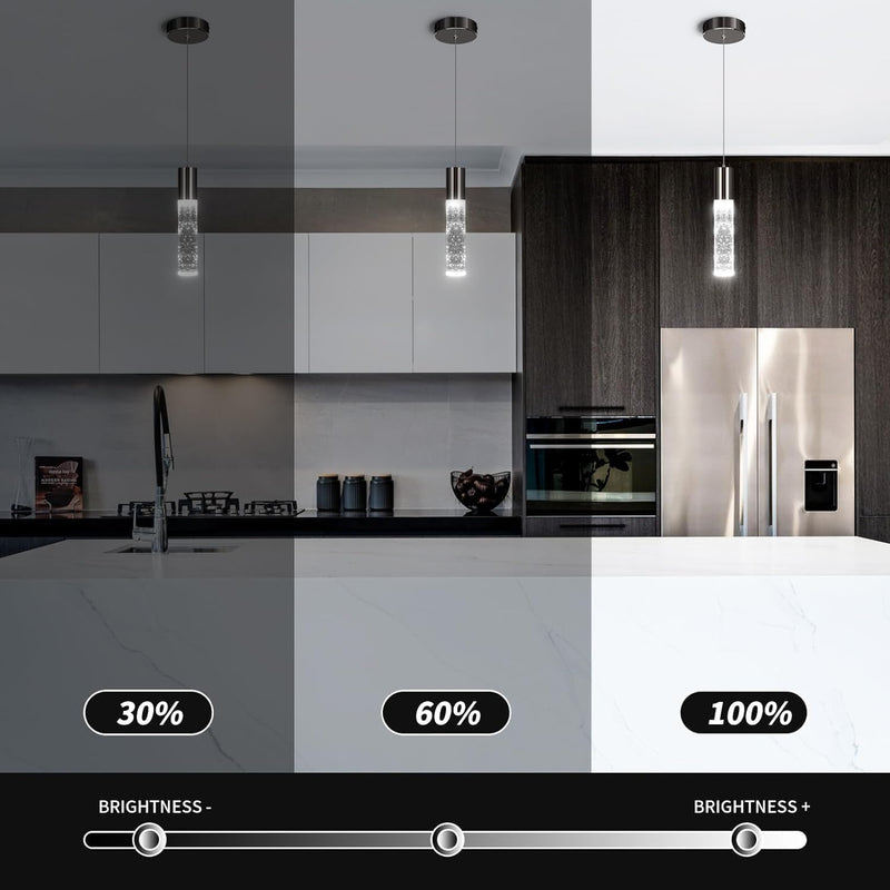 Pendant Light Fixtures Lights Kitchen Island Bubble Crystal (2Pack)