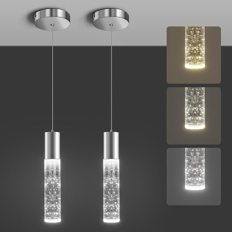 Pendant Light Fixtures Lights Kitchen Island Bubble Crystal (2Pack)