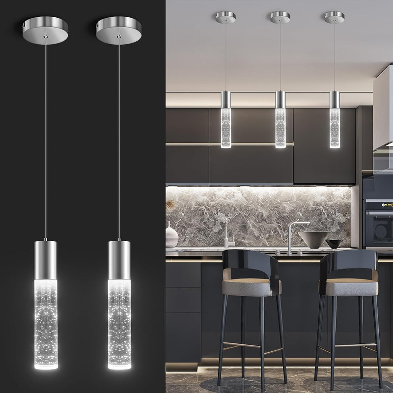 Pendant Light Fixtures Lights Kitchen Island Bubble Crystal (2Pack)