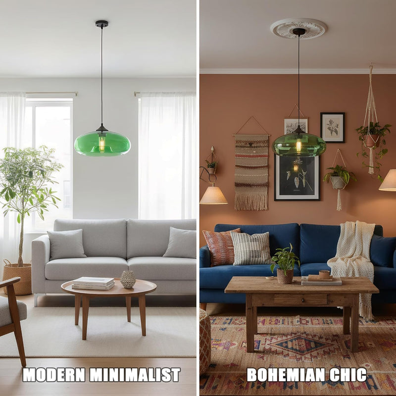 28CM Glass Pendant Light E27 Hanging Ceiling Lamp
