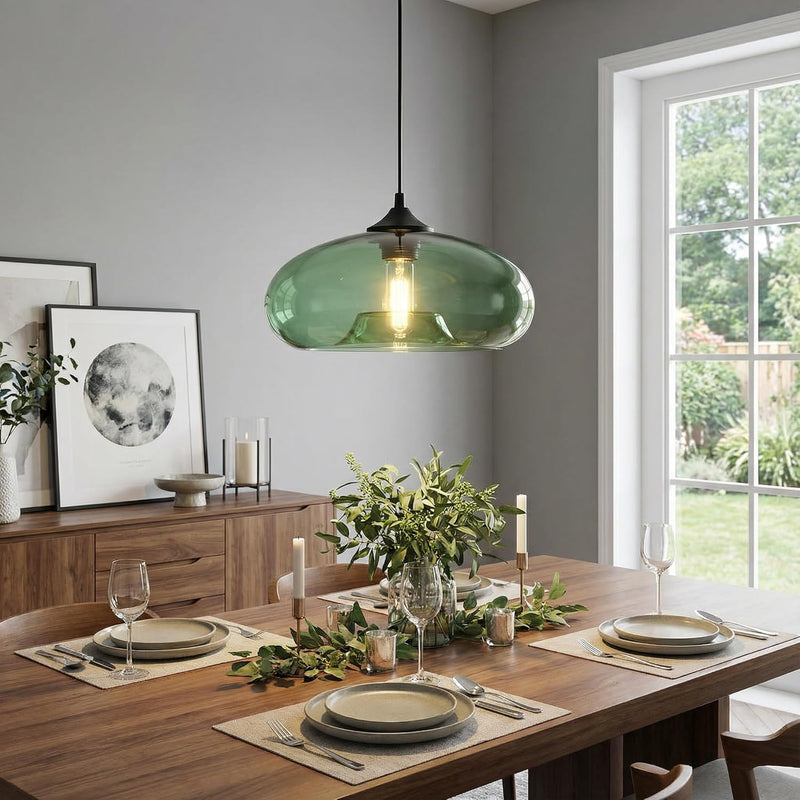 28CM Glass Pendant Light E27 Hanging Ceiling Lamp