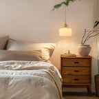 Pendant Light with Striped Glass Lampshade Brass Vintage (2 Pack)