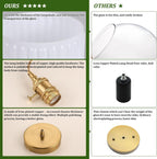 Pendant Light with Striped Glass Lampshade Brass Vintage (2 Pack)