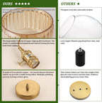 Pendant Light with Striped Glass Lampshade Brass Vintage (2 Pack)