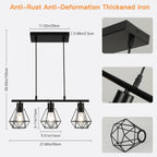 Pendant Lights 3 Industrial Metal Caged Ceiling Light