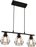 Pendant Lights 3 Industrial Metal Caged Ceiling Light